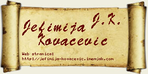 Jefimija Kovačević vizit kartica